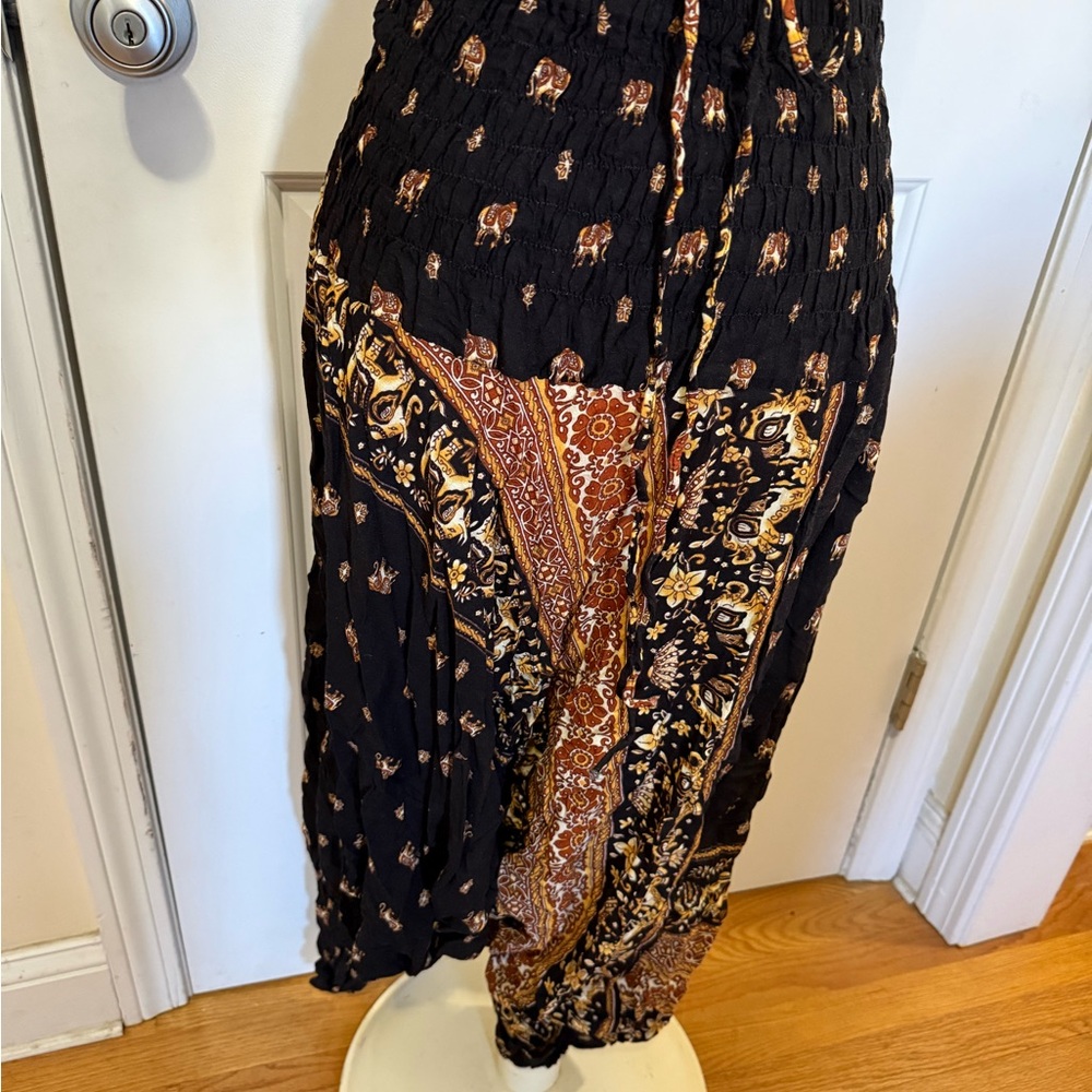 Bohemian Black and Brown harem pants